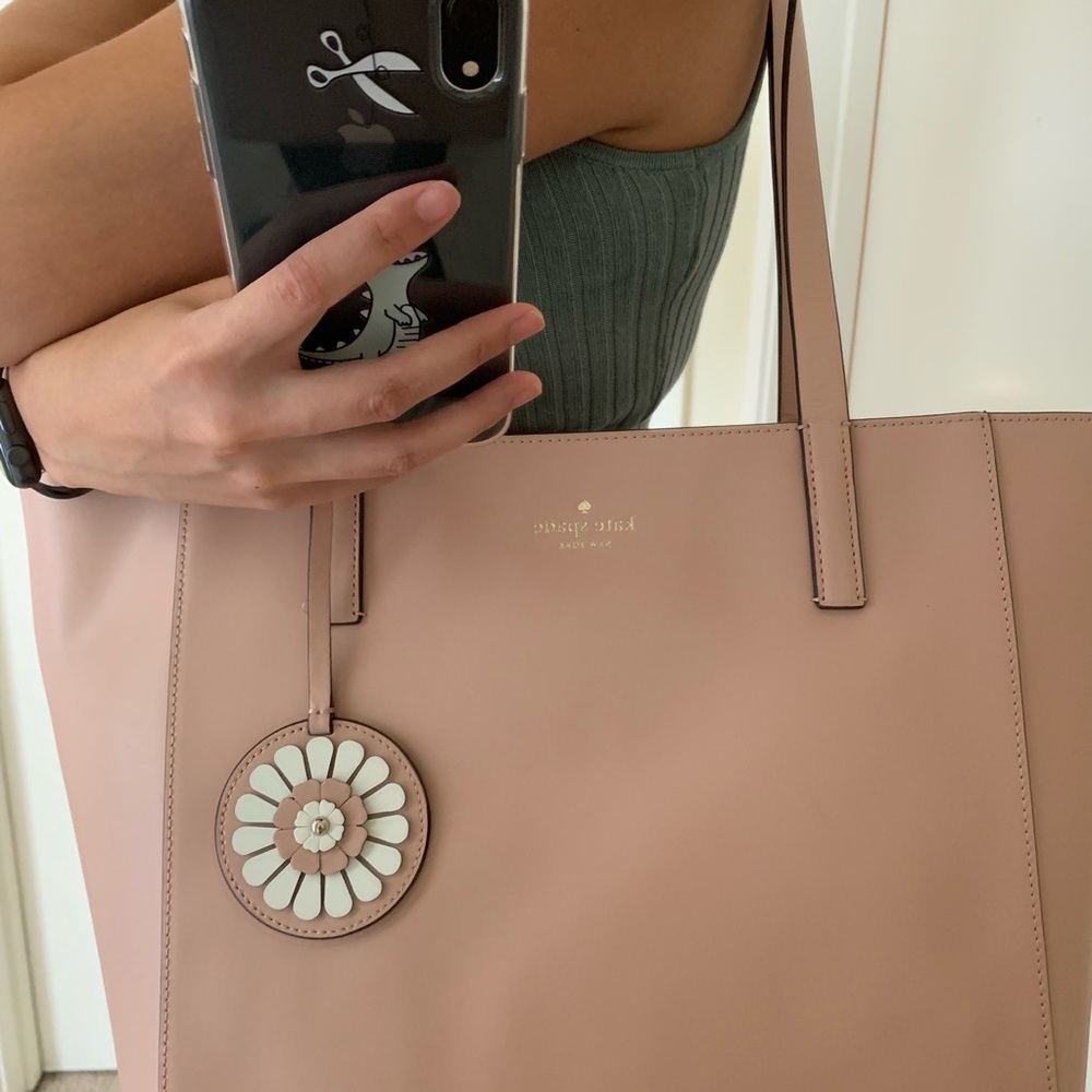 KATE SPADE MEDIUM TOTE ROSA ROSY CHEEKS SHOULDER - Picture 5 of 8